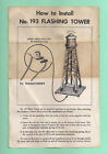 193-24 Lionel Postwar Flashing Tower Original Instructions Sheet Dated