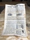39-7 Lionel Postwar Track Original Instructions Dated Good