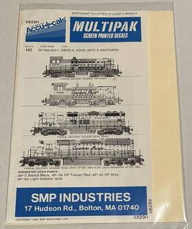 5829h Accu-cals Ho Decal-canadian Pacific Hoods/switchers-mrn/gray-script/roman #5829h