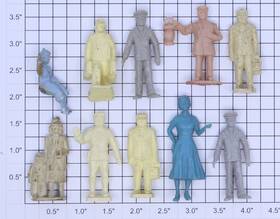 0705-1347 Acme O Gauge Railroad Worker / Passenger Figure Assortment Bag Of 10