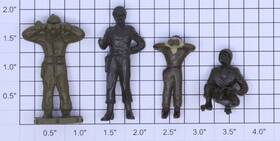 0707-1227 Acme O Gauge Military Figure Assortment Bag Of 4