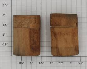 0730-5 Acme Two Piece Hollow Wooden Cannisters Bag Of 2