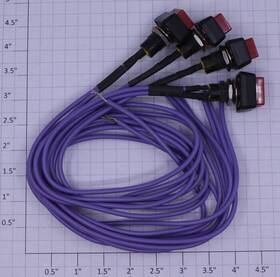 0827-09 Acme Red Momentary Push Button Switches With Leads Pack Of 4