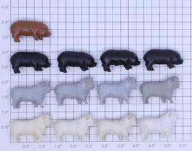 22-957 Acme Farm Animal Figure Assortment Bag Of 13