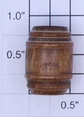 822-210 Acme Small Stained And Lacquered Wooden Barrel 7/8 Inch H X 5/8 Od 10