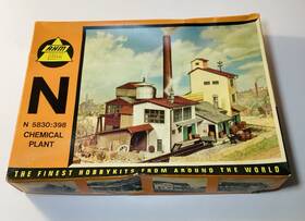 5830 Ahm Vintage N Scale #5830 Chemical Plant Train Model Hobbykit Started Complete