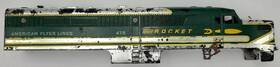 475-21 American Flyer #475 Chrome / Green Pa Alco Diesel Rocket Plastic Shell