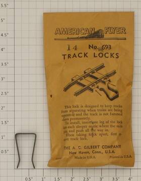 693e14 American Flyer S Scale 1/4 Inch Wide Track Lock Clips Envelope Of 14