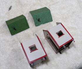 Pa9353 American Flyer 2 White House With Red Trim And Green Roof For Various Accessories