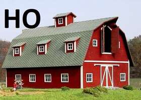 Ame-119 American Model Builders Ho Scale - Country Barn Inch Laser Cut Wood Building Kit Ame-119 American Model Builders Ho Scale - Country Barn Inch Laser Cut Wood Building Kit