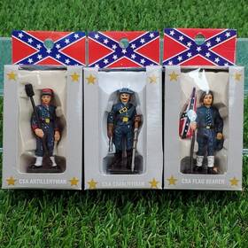 18610 Americana Souvenirs 3 Csa Flag Bearer Cavalryman Artilleryman Civil War 2-1/4 Inch Lot Of 18610 Americana Souvenirs 3 Csa Flag Bearer Cavalryman Artilleryman Civil War 2-1/4 Inch Lot Of