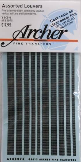 Ar88075 Archer S Scale Assorted Louvers Cast Resin Clear Deacal Film