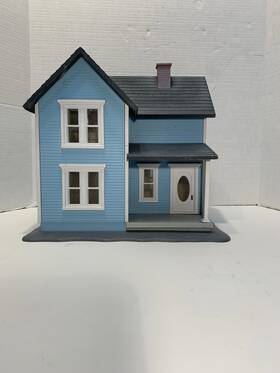 Art-7203 Aristocraft G Scale Farm House Blue Used Art-7203 Aristocraft G Scale Farm House Blue Used
