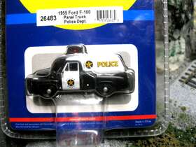 F-100 Athearn 26483 # 1955 Panel Truck Police/black&white Ho 1/87 Org.package