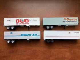 5159 Athearn Ho Lot Of 4 Walthers &con Cor Truck Trailers Usps Santa Fe Rio Grande And Bud 5159 Athearn Ho Lot Of 4 Walthers &con Cor Truck Trailers Usps Santa Fe Rio Grande And Bud