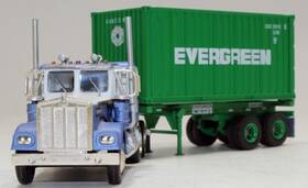 20ftcontainer Athearn 92633 Rtr Kenworth Tractor/evergreen &chassis Ho 1 87 Semi Truck