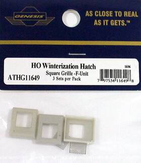 G11649 Athearn Ho F-unit Winterization Hatch Set With Square Grilles Pack Of 3
