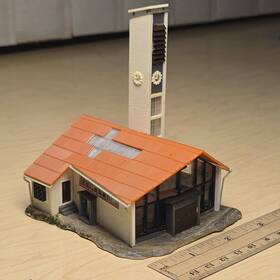 2857 Atlas N Scale Modern Chruch Building Built Up By No