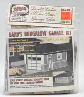 Atlas 732573007307 #730 Ho-scale Barbs Bungalow Garage Laser Cut Model Kit - Factory Sealed
