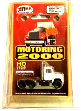 87-built Atlas 732573012271 Rtr #1227 Ford Lnt 9000 Tractor Cab White Semi Truck Bobtail Ho-1/87-built