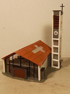 758-298 Atlas Built Vtg. Ho Scale Modern Church Faller B-235 758-298 Atlas Built Vtg. Ho Scale Modern Church Faller B-235