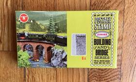 4187-080 Aurora N Scale Postage Stamp Kit 6 Viaduct Piers Set No Comp