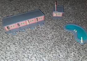 Bac45214 Bachmann Ho Scale Plasticville Siesta Motel With Swimming Pool Kit- Used No Bo