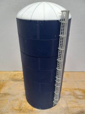 159-350 Bh Models All-american Silo Ho Scale Assembled Painted