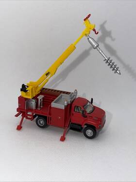 4132-11 Boley Gmc 1-87 Red Drill Utility Truck With Yellow Altec Boom Ho Scale 4132-11 Boley Gmc 1-87 Red Drill Utility Truck With Yellow Altec Boom Ho Scale