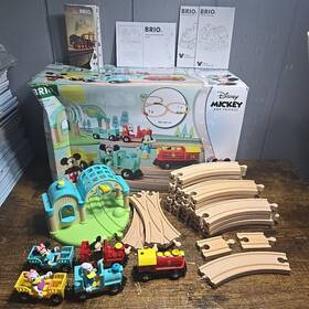 63229200 Brio 32292 Disney Mickeys Deluxe Wooden Railway Toy Train Set - Damaged Box