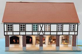 Busch 1539 Ho Scale Laser-cut Built Lighted Model Old Town Arcade-optician/bar #1539