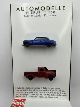 N8320 Busch 8320 Two Automobiles # Chevy Pick-up And 50ft Buick N 1 160 Scale Mint