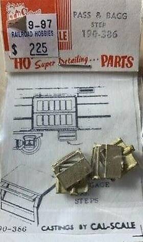 190-386 Cal Scale Ho Passenger/baggage Steps Car Unpainted Side