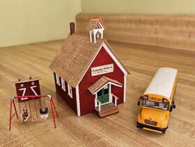 369-1245 Campbell Models Assembled Iowa Country School House Ho Scale Extras