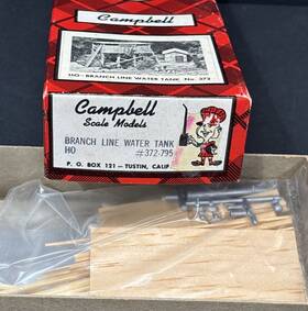 372-795 Campbell Scale Wood Ho Models 372 Branch Line Water Tank Kit 372-795 Campbell Scale Wood Ho Models 372 Branch Line Water Tank Kit