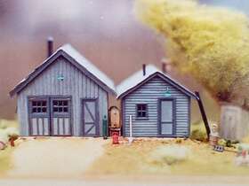 K109 Campbell Toms Railroad Corner 2 Sheds With Outhouse Ho Scale Kit #16 K109 Campbell Toms Railroad Corner 2 Sheds With Outhouse Ho Scale Kit #16