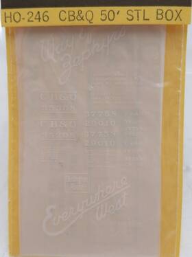 Ho-246 Cds Lettering Chicago Burlington And Quincy 40ft Steel Boxcar Decals