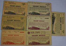 100x-103 Champ Decals O Gauge Locomotive Decal Envelopes Pack Of 16 100x-103 Champ Decals O Gauge Locomotive Decal Envelopes Pack Of 16