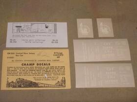 Ob-25a Champ Decals O-scale Central New Jersey Box Car Decal Set #2