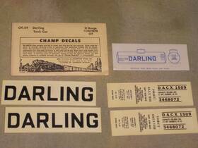 Ot-59 Champ Decals O-scale Darling Tank Car Decal Set