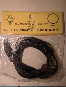 1010-13 Cir-kit Concepts Micro Bulb 1 1/2 Volt Black Wire Pack Of 50