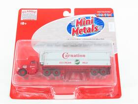31139 Classic Metal Works Ho Cmw Mini Metals Carnation Tractor With 32ft Aero Van Inch Reefer Trailer Set