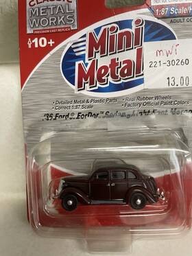 Classic Metal Works 658819302602 Ho 1936 Ford Fordor Sedan Maroon Excellent Condition