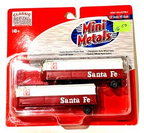 Classic Metal Works 658819311178 Rtr Ho Mini Metals #31117 32ft Aero-van Trailer Set Santa Fe