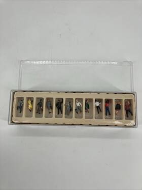 0002-009953 Con-cor Ho Railroad People Figures #2 Set Of 10 1 Broken Missing