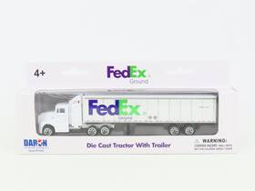 Rt1037 Daron Ho 1/87 Scale Die-cast Fedex Tractor With Trailer