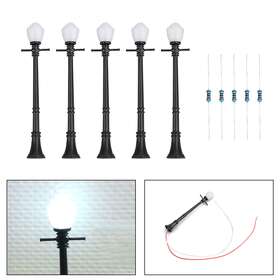 T014-001 Darupsun 5pcs Lcx04 Model Railway Lamppost Lamps Street Lights O Scale Leds