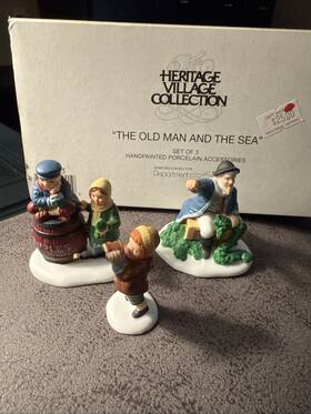 5655-3 Department 56 Heritage Village #5655-3 Inch The Old Man And Sea Figures Set