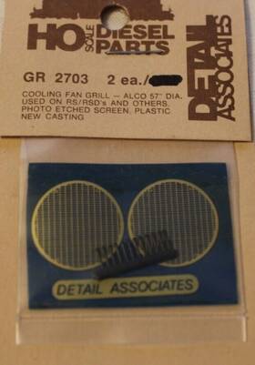 Gr2703 Detail Associates Ho Cooling Fan Grill Photo Etched Screen Pack Of 2