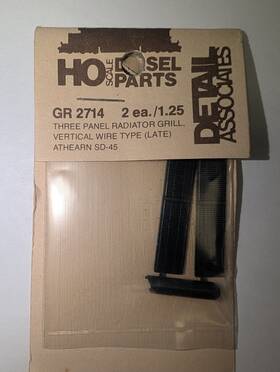 Gr2714 Detail Associates Ho Three Panel Radiator Grill Vertical Wire Type Late